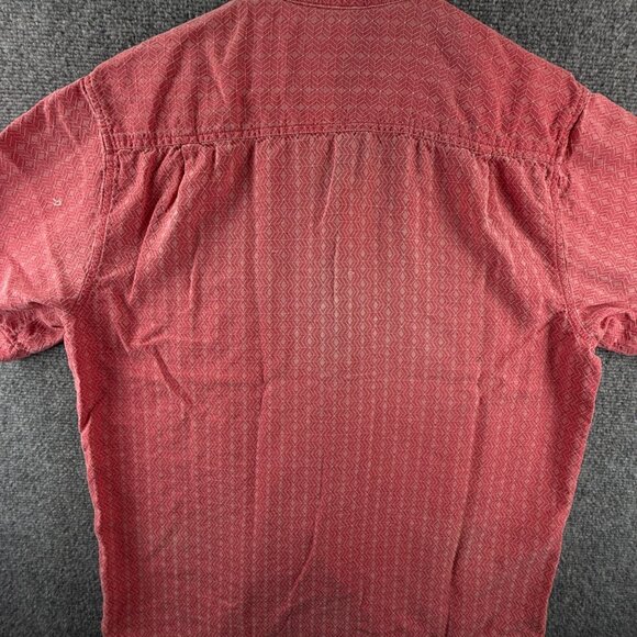 Tommy Bahama Silk Short Sleeve Red Medium Herringbone Hawaiian Beach Button Up - Picture 11 of 15